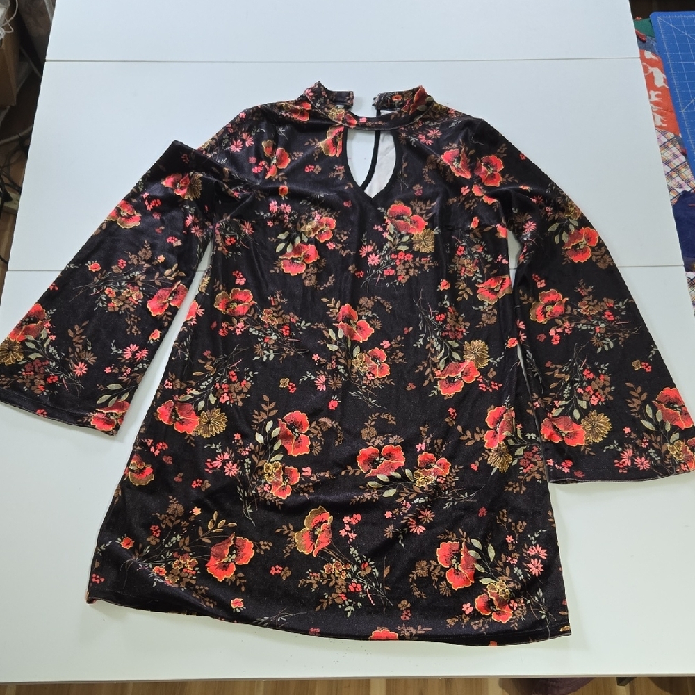 Stretch Velvet Mini Dress/Tunic, Young Mrs. Roper Vibes